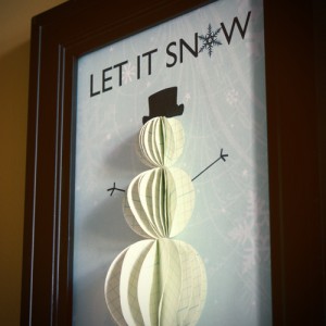 3dSnowman12 300x300 3D Snowman Framed Art