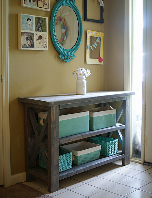 Rustic Console Table #woodworking #DIY plan from Ana White, built by @savedbyloves