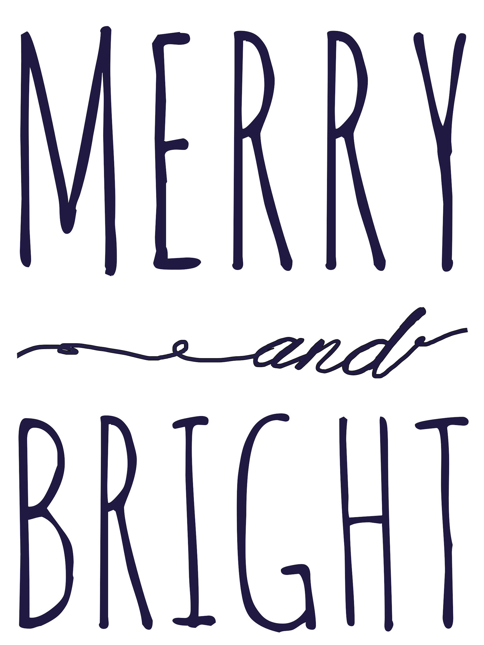 Merry and Bright free Printable Template Christmas stencils
