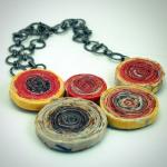 Recycled Paper Anthro Rosette Necklace