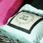 Painted Pillow With Monogram Print Canvas