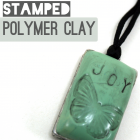 Stamped Polymer Clay Word Pendant