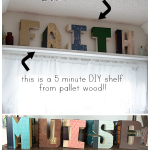 Reclaimed Wood Display Shelf For Upcycled Old Book Letters