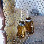DIY Fused Mini Amber Glass Bottle Earrings