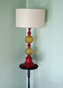 Finished painted lamp and stand