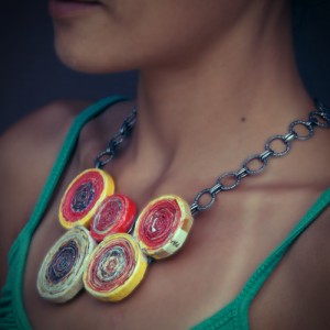 Anthro inspired rosette necklace