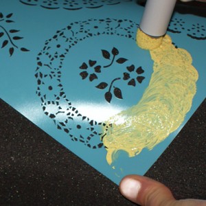 Stenciling on Lampshade