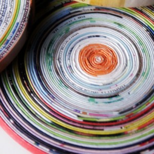 Make coasters from recycled magazine pages @savedbyloves