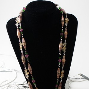 Long Paper Bead Necklace