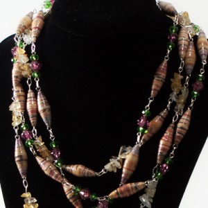 Paper Bead Double Strand Necklace