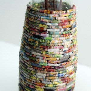 recycled paper vase