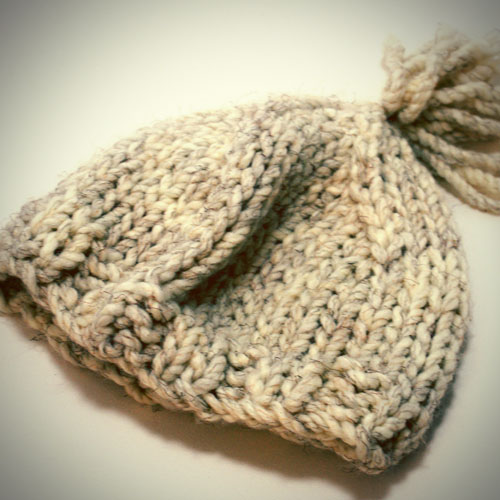Quick Knitted Hat With Brim Pattern