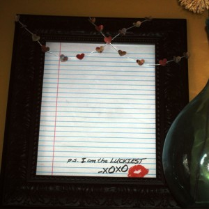 DiY framed Dry erase love note