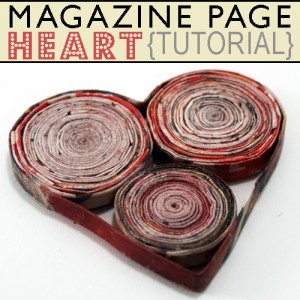 Recycled Paper Heart from magazine pages by @savedbyloves