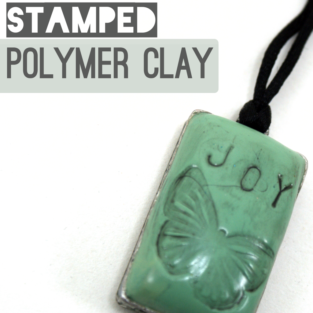 Stamped Polymer Clay Pendant