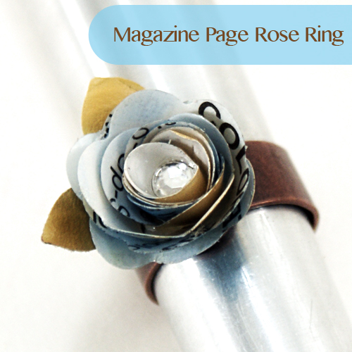 Make a recycled magazine page ring