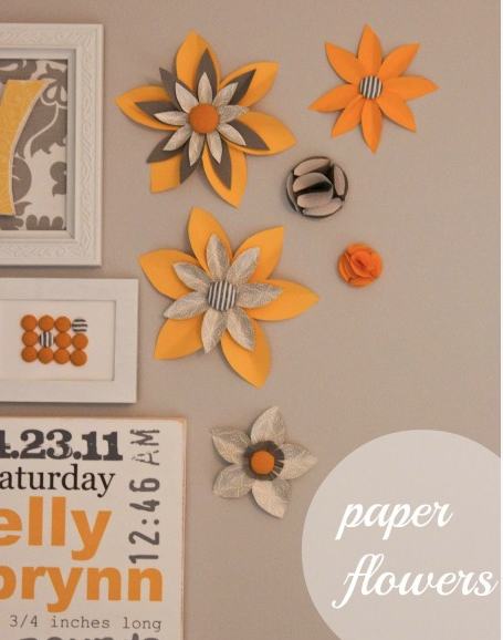 Paper flower wall decor