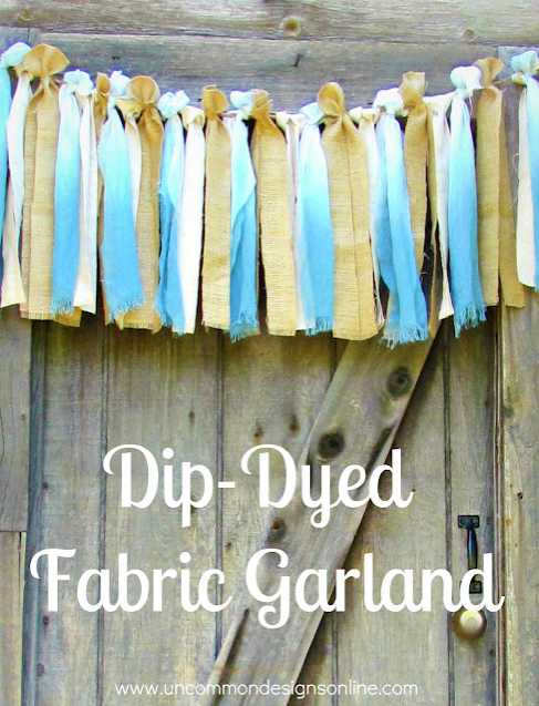 Dip dyed fabric garland