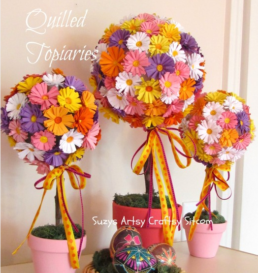 Quilled Paper Flower Topiaries