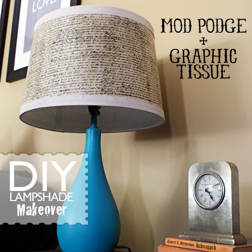 Diy Decoupage And Spray Paint Lampshade, Diy Redo Lamp Shades