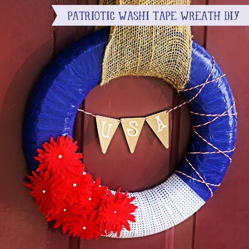 Washi Tape Patriotic Wreath DIY