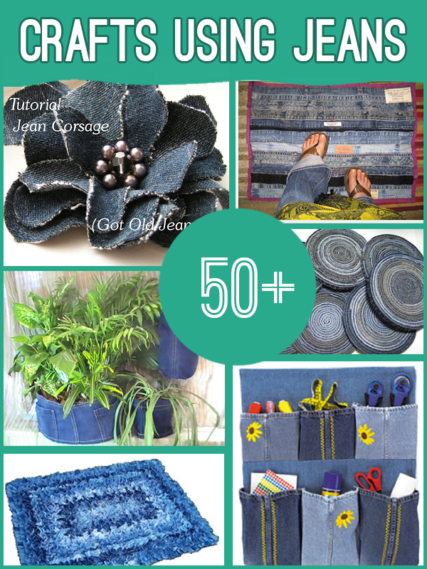 50+ projects to make using old jeans #recycledjeans #upcycle #repurpose