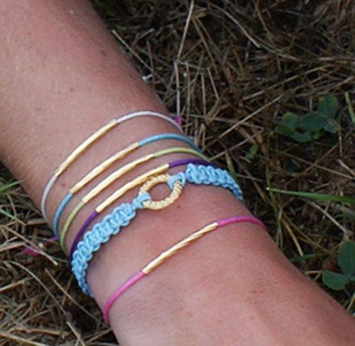DIY Gold Tube Bracelets