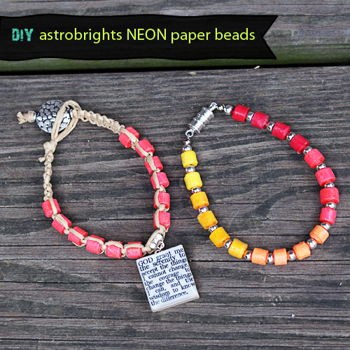 Make Paper Beads & Macrame Bracelet with #goastrobrights at savedbylovecreations.com