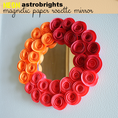 Video Tutorial Astr oBrights Paper Rosette Magnetic Locker Mirror With Spiral Rose Template at savedbylovecreations.com