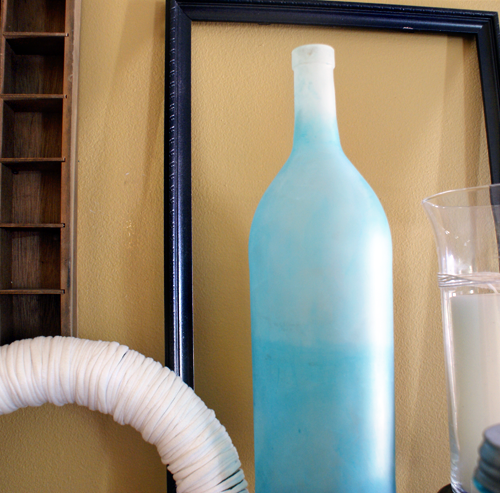 Frosted glass paint ombre wine bottle DIY at savedbylovecreations.com #decoartglass 5