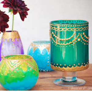 Painted Glass Jars