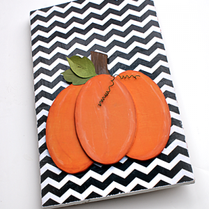 DIY Scroll Saw Pumpkin #Fall Decor #chevron background at @savedbyloves