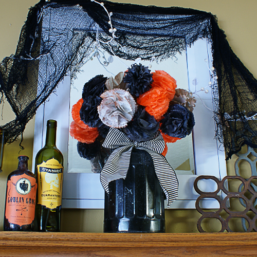 How to Make a Halloween Bouquet Tissue Paper Flowers Tutorial @savedbyloves #Sizzix