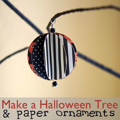 #Halloween #DIY Tree and paper sphere ornaments @savedbyloves