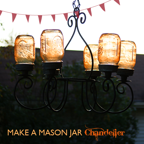 How to make a #MasonJar Chandelier #DIY #craft @savedbyloves