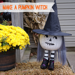 #HalloweenDIY #outdoor decor; make this easy, adorable pumpkin witch @savedbyloves