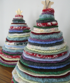 DIY Christmas Tree from #recycled sweaters, and 50+ more things to make from old sweaters @savedbyloves