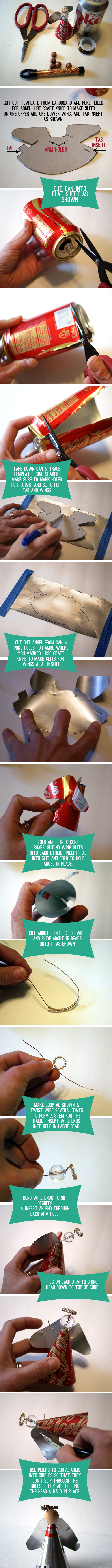 Make #Recycled Aluminum Can Angel Ornaments #ChristmasDecor #Upcycle @savedbyloves