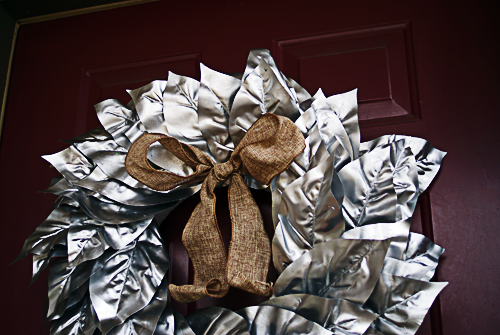Make a Dollar Tree Silver #Christmas #Wreath @savedbyloves