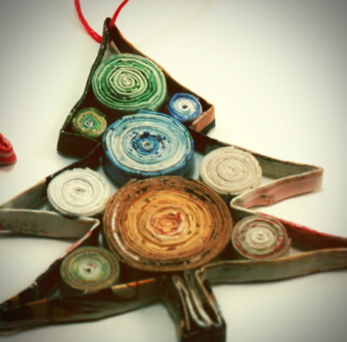 Recycled Magazine Page West Elm Knockoff ornament & 50+ Roundup @savedbyloves