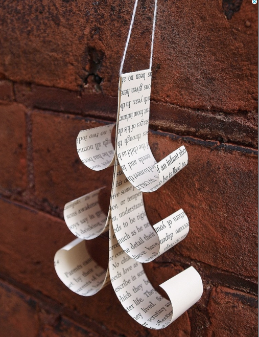 Book Page Christmas Tree Ornament