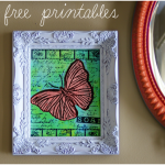 Free butterfly watercolor printable, digital stamp, Dylusions ink, from @savedbyloves