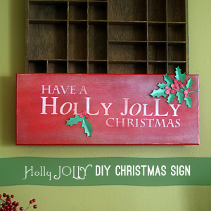Make a Holly Jolly #ChristmasDecor Sign #repurpose #Upcycle #papercraft @savedbyloves