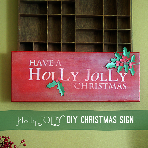 Make a Holly Jolly #ChristmasDecor Sign #repurpose #Upcycle #papercraft @savedbyloves
