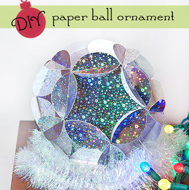 Make a #DIY paper ball #Christmas ornament @savedbyloves