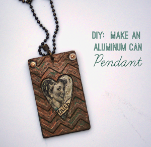 How to make an aluminum can embossed chevron pendant #Upcycle #DIY #Jewelry @savedbyloves