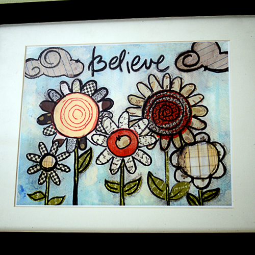 Mixed Media flower art by @savedbyloves