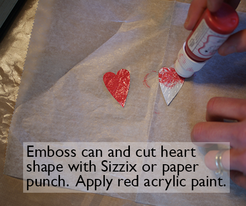 Emboss and cut heart shapes