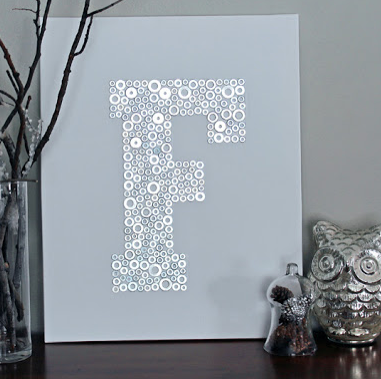 Make Monogram Art from washers with Love Grows Wild, featured @savedbyloves