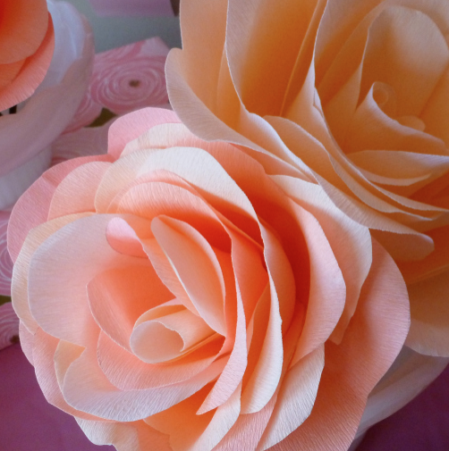 Make gorgeous crepe paper roses with Design Improvised, featured @savedbylovecreations